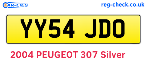 YY54JDO are the vehicle registration plates.