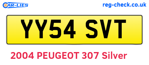 YY54SVT are the vehicle registration plates.