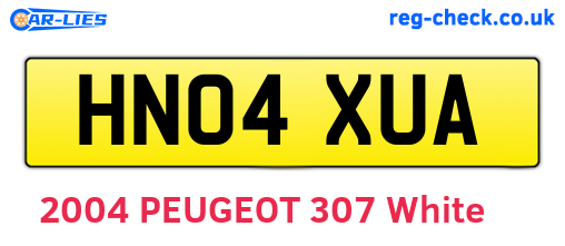 HN04XUA are the vehicle registration plates.