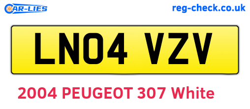 LN04VZV are the vehicle registration plates.