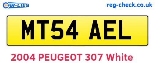MT54AEL are the vehicle registration plates.