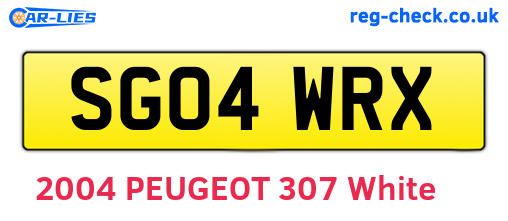 SG04WRX are the vehicle registration plates.