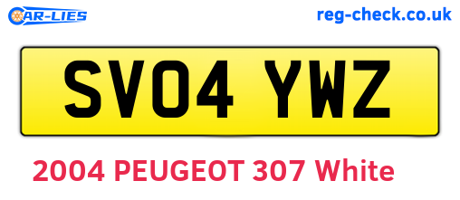 SV04YWZ are the vehicle registration plates.