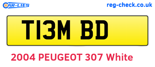 T13MBD are the vehicle registration plates.