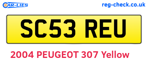 SC53REU are the vehicle registration plates.