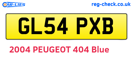 GL54PXB are the vehicle registration plates.