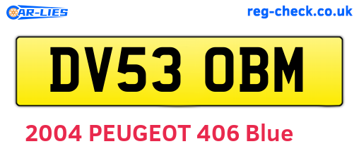 DV53OBM are the vehicle registration plates.