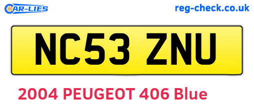 NC53ZNU are the vehicle registration plates.