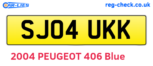 SJ04UKK are the vehicle registration plates.