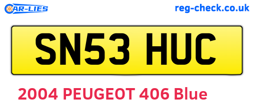 SN53HUC are the vehicle registration plates.