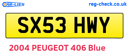 SX53HWY are the vehicle registration plates.