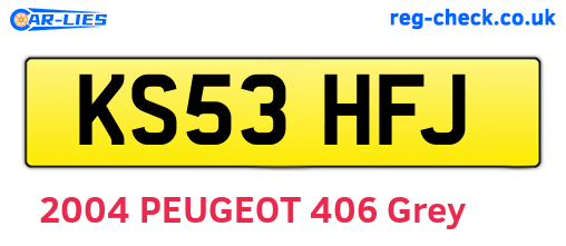 KS53HFJ are the vehicle registration plates.