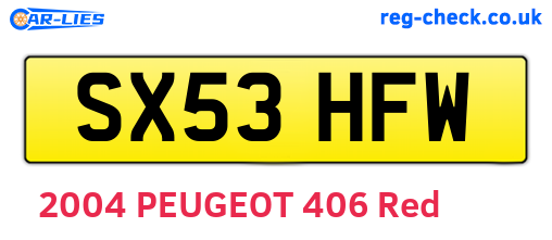 SX53HFW are the vehicle registration plates.