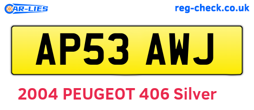 AP53AWJ are the vehicle registration plates.