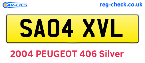 SA04XVL are the vehicle registration plates.