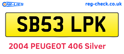 SB53LPK are the vehicle registration plates.