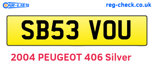 SB53VOU are the vehicle registration plates.