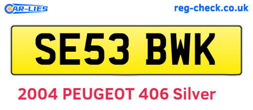 SE53BWK are the vehicle registration plates.