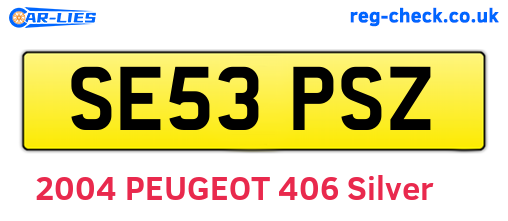 SE53PSZ are the vehicle registration plates.