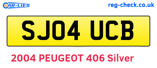 SJ04UCB are the vehicle registration plates.
