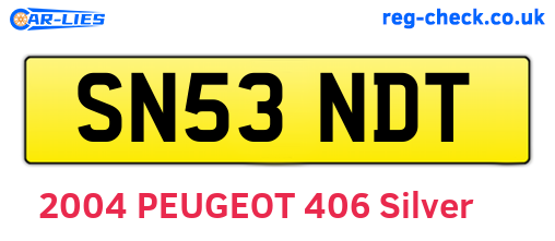 SN53NDT are the vehicle registration plates.