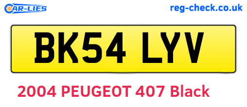BK54LYV are the vehicle registration plates.