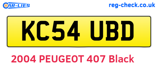 KC54UBD are the vehicle registration plates.
