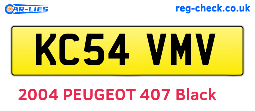 KC54VMV are the vehicle registration plates.