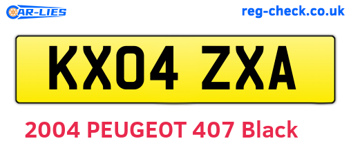 KX04ZXA are the vehicle registration plates.