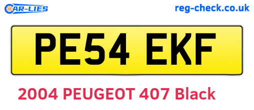 PE54EKF are the vehicle registration plates.