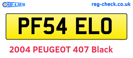 PF54ELO are the vehicle registration plates.
