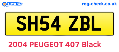 SH54ZBL are the vehicle registration plates.