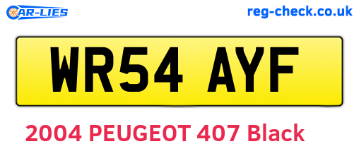 WR54AYF are the vehicle registration plates.