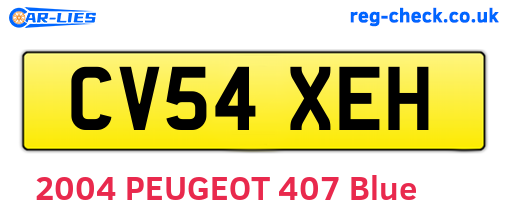 CV54XEH are the vehicle registration plates.