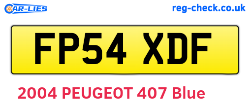 FP54XDF are the vehicle registration plates.