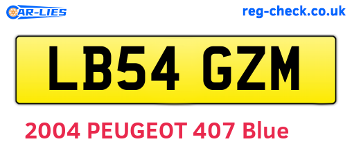 LB54GZM are the vehicle registration plates.