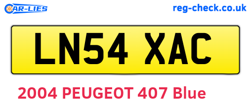LN54XAC are the vehicle registration plates.
