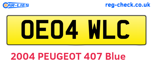 OE04WLC are the vehicle registration plates.