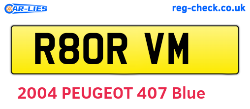 R80RVM are the vehicle registration plates.