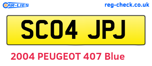 SC04JPJ are the vehicle registration plates.
