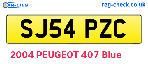 SJ54PZC are the vehicle registration plates.