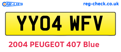 YY04WFV are the vehicle registration plates.