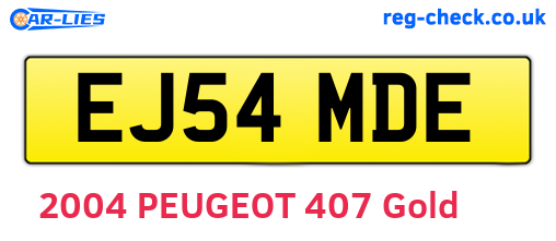 EJ54MDE are the vehicle registration plates.