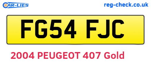 FG54FJC are the vehicle registration plates.