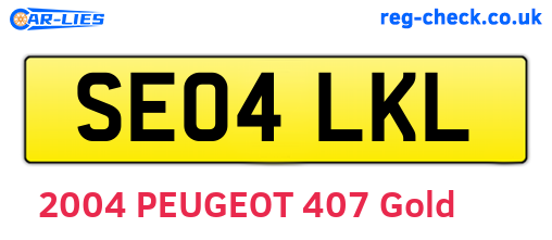 SE04LKL are the vehicle registration plates.