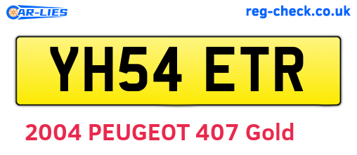 YH54ETR are the vehicle registration plates.
