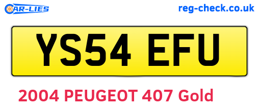 YS54EFU are the vehicle registration plates.