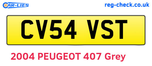 CV54VST are the vehicle registration plates.