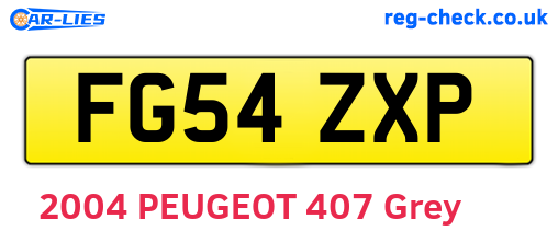 FG54ZXP are the vehicle registration plates.
