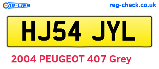 HJ54JYL are the vehicle registration plates.